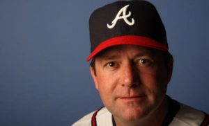 KISSIMMEE, FL - FEBRUARY 25:  Roger McDowell #45 of the Atlanta Braves poses during Photo Day on February 25, 2008 at Disney's Wide World of Sports in Kissimmee, Florida.  (Photo by Elsa/Getty Images)