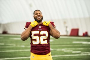 Ryan Anderson in his Washington Redskins uniform. 