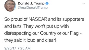 POTUS Trump commends the sport of NASCAR