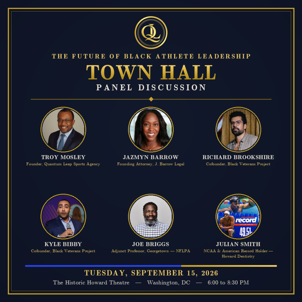 The Future of Black Athlete Leadership Town Hall panel, sponsored by Quantum Leap Sports Agency and co-sponsored by the D.C. chapter of the Florida A&M Alumni Association.